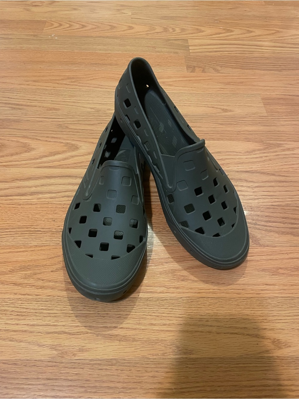 Women's Vans Slip-On Ventilated Casual Shoes - Dark Green